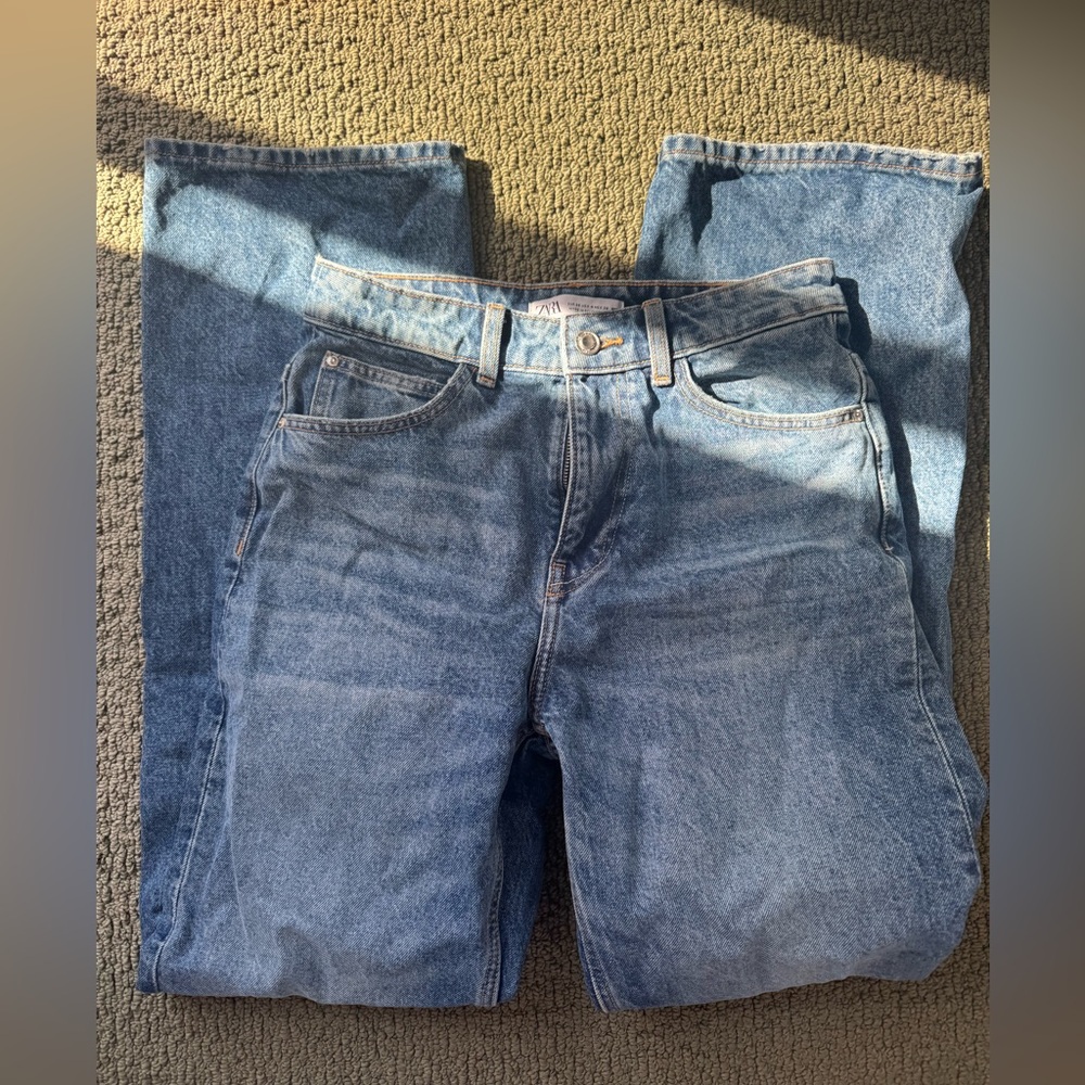 Zara Blue Denim Jeans straight leg
